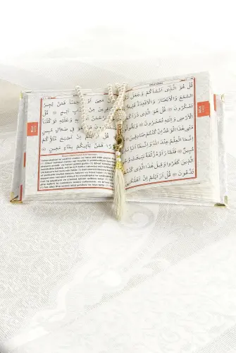 Çeyizlik Seccade Seti Lüks İbadet Seti - Krem Renk - 4