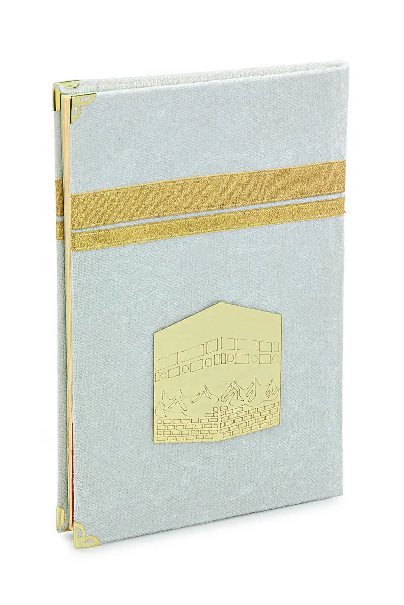 Çeyizlik Taşlı Zikirmatik Yasin Kitabı Dini Hediyelik Gelin Bohça Seccade Seti Beyaz - 5