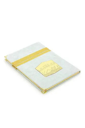 Çeyizlik Taşlı Zikirmatik Yasin Kitabı Dini Hediyelik Gelin Bohça Seccade Seti Beyaz - 6