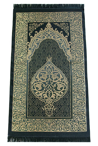 Çeyizlik Yasin Kitabı Tesbih Namaz Örtüsü Dini Hediyelik Gelin Bohça Seccade Seti Siyah - 5