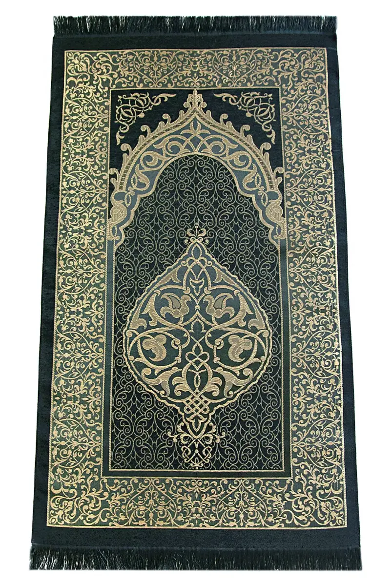 Çeyizlik Yasin Kitabı Tesbih Namaz Örtüsü Dini Hediyelik Gelin Bohça Seccade Seti Siyah - 5