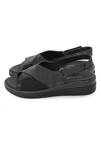 Ceyo Fashion Ayarlanabilir Cırt Cırtlı Hac Umre Kadın Sandalet - 9985 - Siyah - 5