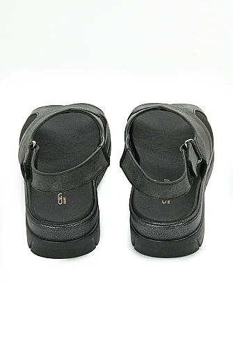 Ceyo Fashion Ayarlanabilir Cırt Cırtlı Hac Umre Kadın Sandalet - 9985 - Siyah - 6