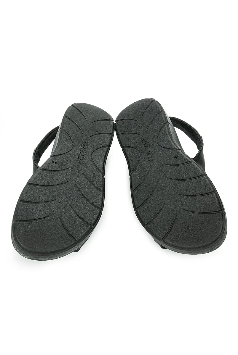 Ceyo Fashion Ayarlanabilir Cırt Cırtlı Hac Umre Kadın Sandalet - 9985 - Siyah - 8