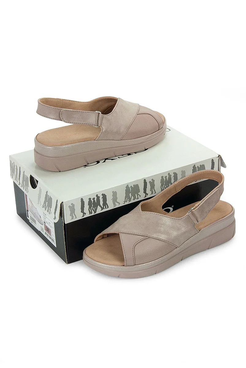 Ceyo Fashion Ayarlanabilir Cırt Cırtlı Hac Umre Kadın Sandalet - 9985 - Krem - 2