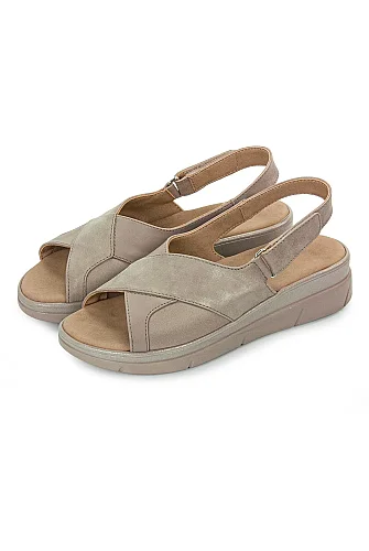 Ceyo Fashion Ayarlanabilir Cırt Cırtlı Hac Umre Kadın Sandalet - 9985 - Krem - 4
