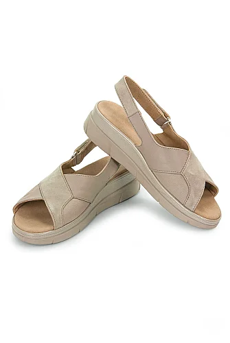 Ceyo Fashion Ayarlanabilir Cırt Cırtlı Hac Umre Kadın Sandalet - 9985 - Krem - 6
