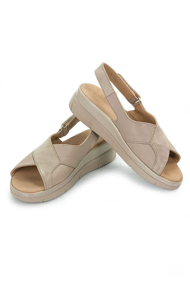Ceyo Fashion Ayarlanabilir Cırt Cırtlı Hac Umre Kadın Sandalet - 9985 - Krem - 6