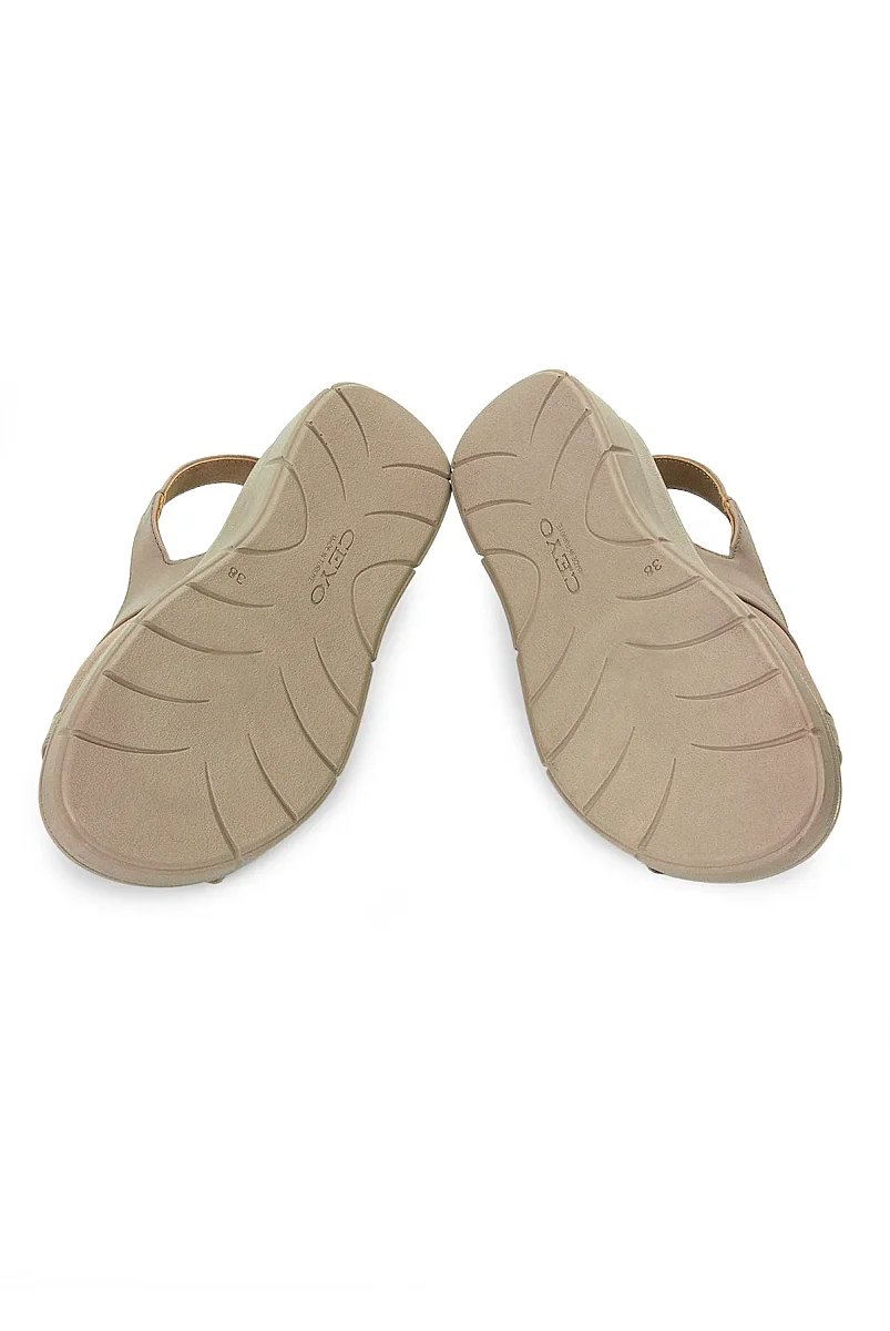 Ceyo Fashion Ayarlanabilir Cırt Cırtlı Hac Umre Kadın Sandalet - 9985 - Krem - 7