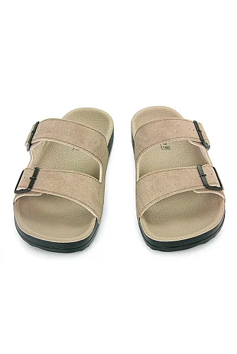 Ceyo Casual Bahama-10 Ortopedik Ayarlanabilir Tokalı Hac Umre Terlik - RK-557 - Krem - 3