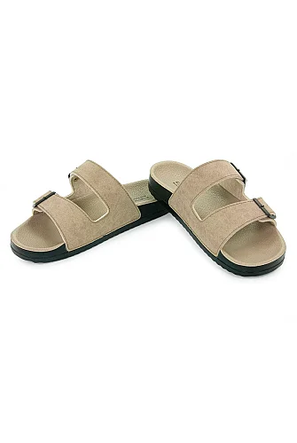 Ceyo Casual Bahama-10 Ortopedik Ayarlanabilir Tokalı Hac Umre Terlik - RK-557 - Krem - 7
