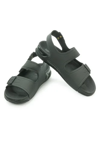 Ceyo Tokalı ve Cırt Cırtlı Ayarlanabilir Kadın Hac Umre Sandaleti Siyah - Ceyo (1)