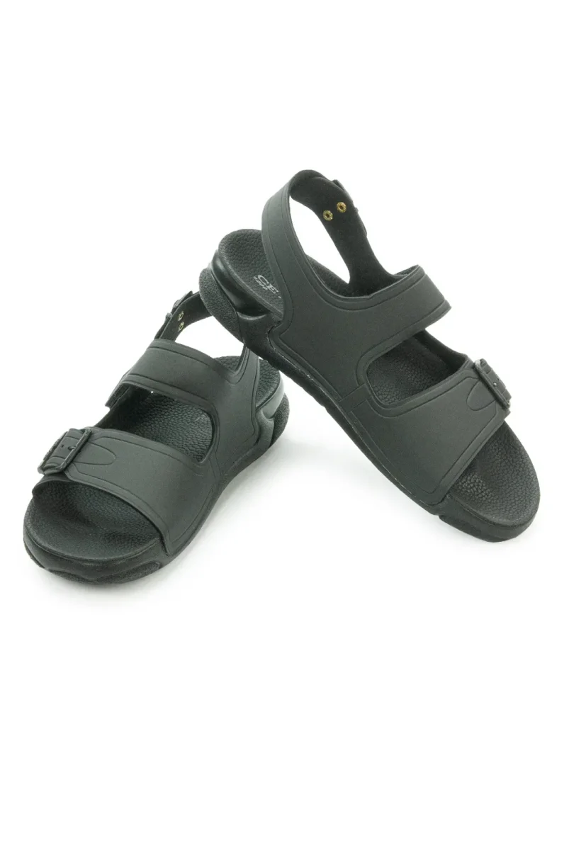 Ceyo Tokalı ve Cırt Cırtlı Ayarlanabilir Kadın Hac Umre Sandaleti Siyah - 2