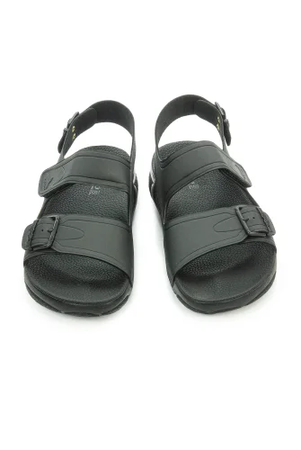 Ceyo Tokalı ve Cırt Cırtlı Ayarlanabilir Kadın Hac Umre Sandaleti Siyah - 3