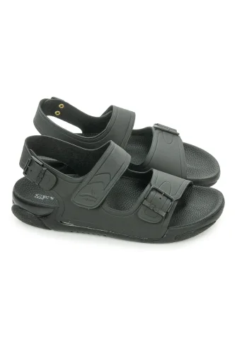 Ceyo Tokalı ve Cırt Cırtlı Ayarlanabilir Kadın Hac Umre Sandaleti Siyah - 4