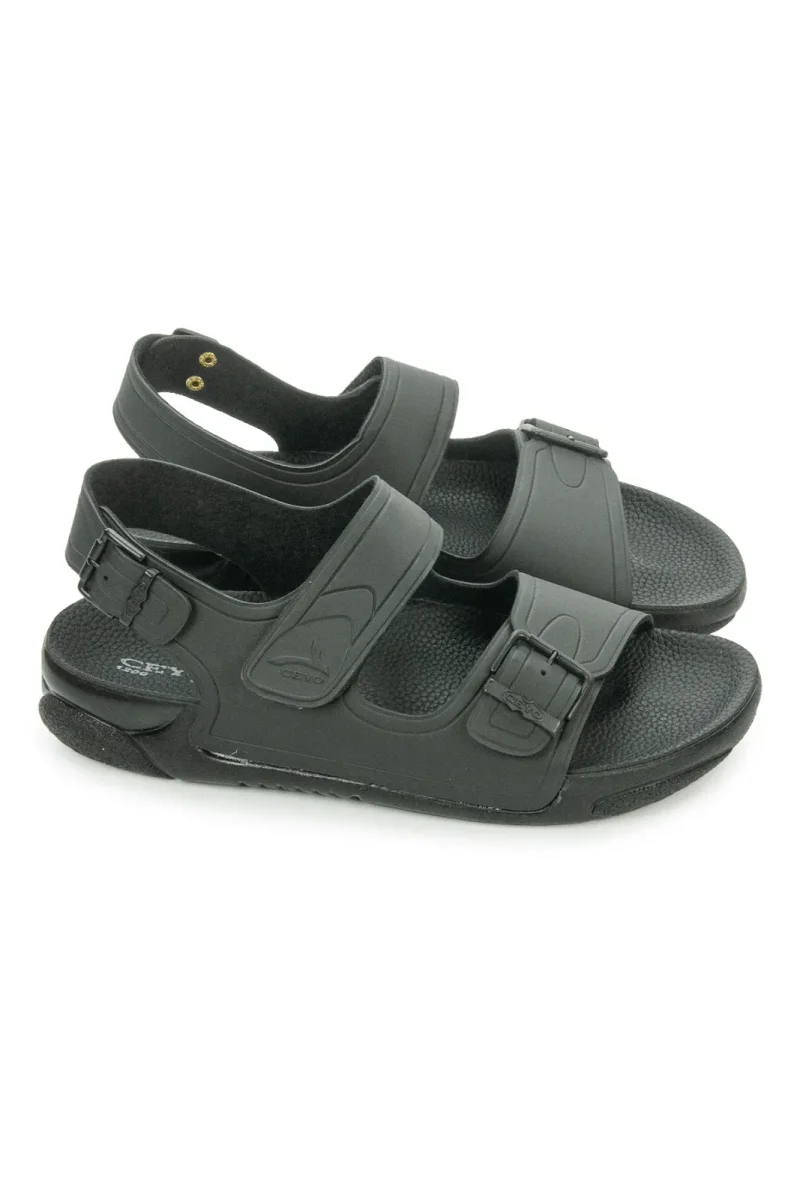 Ceyo Tokalı ve Cırt Cırtlı Ayarlanabilir Kadın Hac Umre Sandaleti Siyah - 4