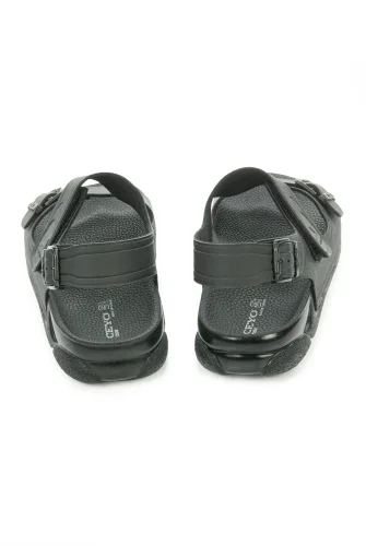 Ceyo Tokalı ve Cırt Cırtlı Ayarlanabilir Kadın Hac Umre Sandaleti Siyah - 5