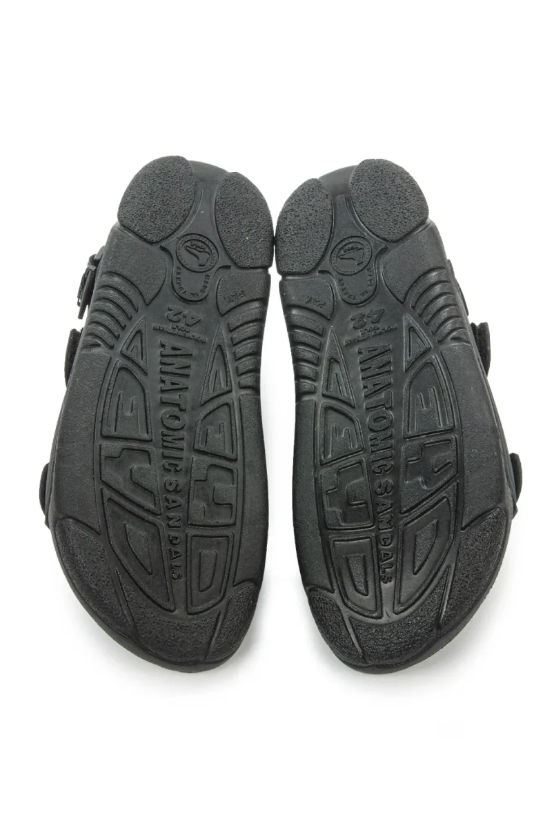 Ceyo Tokalı ve Cırt Cırtlı Ayarlanabilir Kadın Hac Umre Sandaleti Siyah - 6