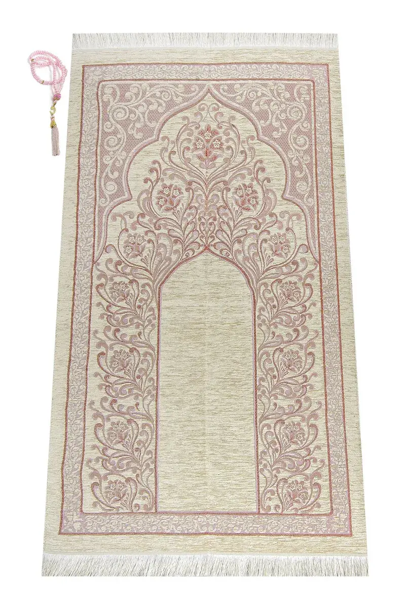 Chenille Luxury Prayer Rug Gülkurü with New Altar - 1