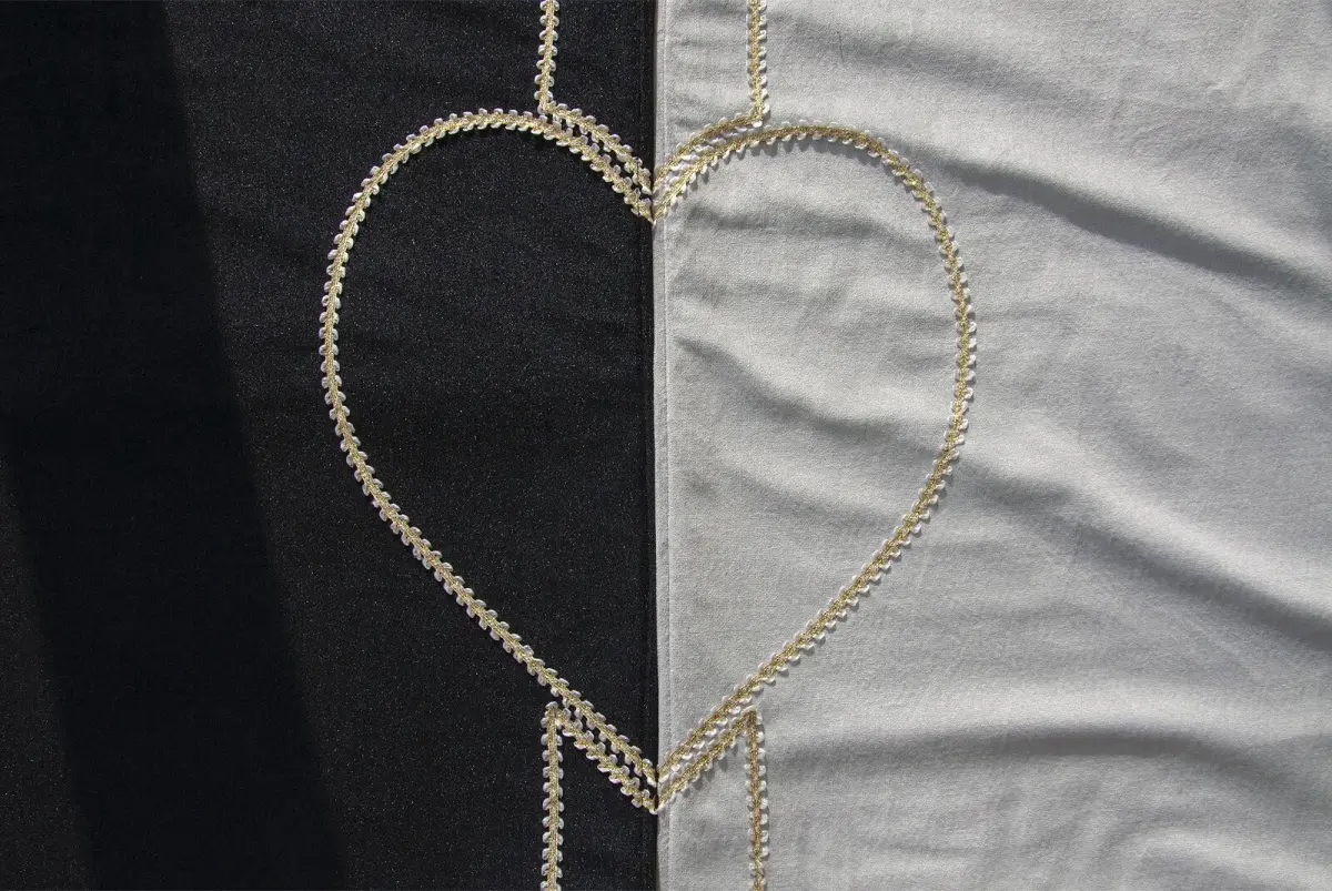 Kalpli Süngerli Seccade Gelin Damat Bohçası Kadife Çift Seccadesi Siyah Gri - 5