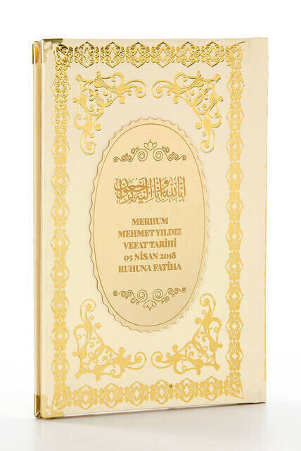 Ciltli Yasin Kitabı - İsme Özel Plakalı - Orta Boy - 176 Sayfa - Krem Renk - Mevlid Hediyeliği