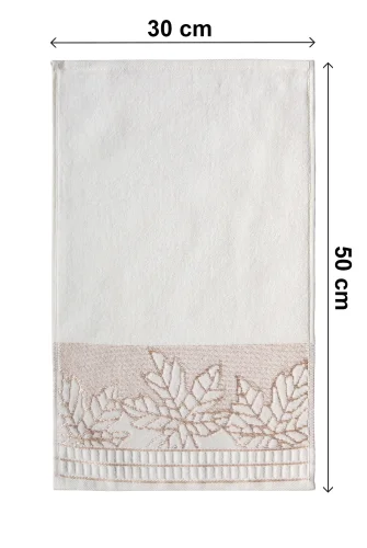Çınar Jakarlı 6’lı Kadife Pamuklu El ve Yüz Havlu Seti 30x50 cm - 00434- Gold - 6