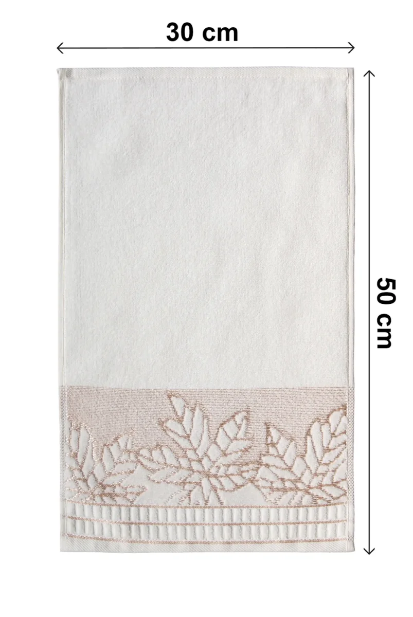 Çınar Jakarlı 6’lı Kadife Pamuklu El ve Yüz Havlu Seti 30x50 cm - 00434- Gold - 6