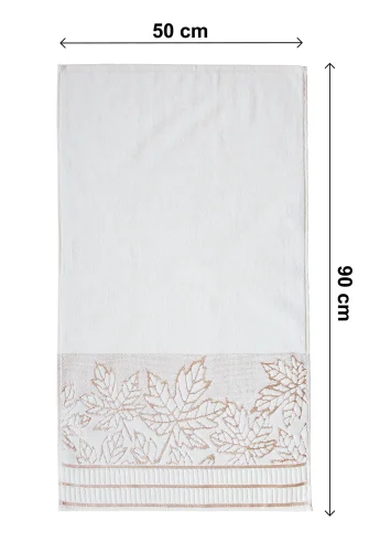 Çınar Jakarlı 6’lı Kadife Pamuklu El ve Yüz Havlu Seti 50x90 cm - 04557 - Gold - 5