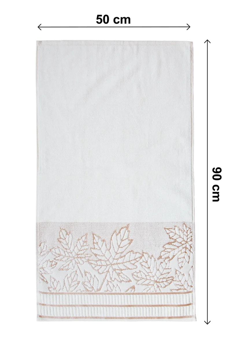 Çınar Jakarlı 6’lı Kadife Pamuklu El ve Yüz Havlu Seti 50x90 cm - 04557 - Gold - 5