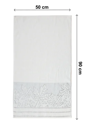 Çınar Jakarlı 6’lı Kadife Pamuklu El ve Yüz Havlu Seti 50x90 cm - 04557 - Gümüş - 6