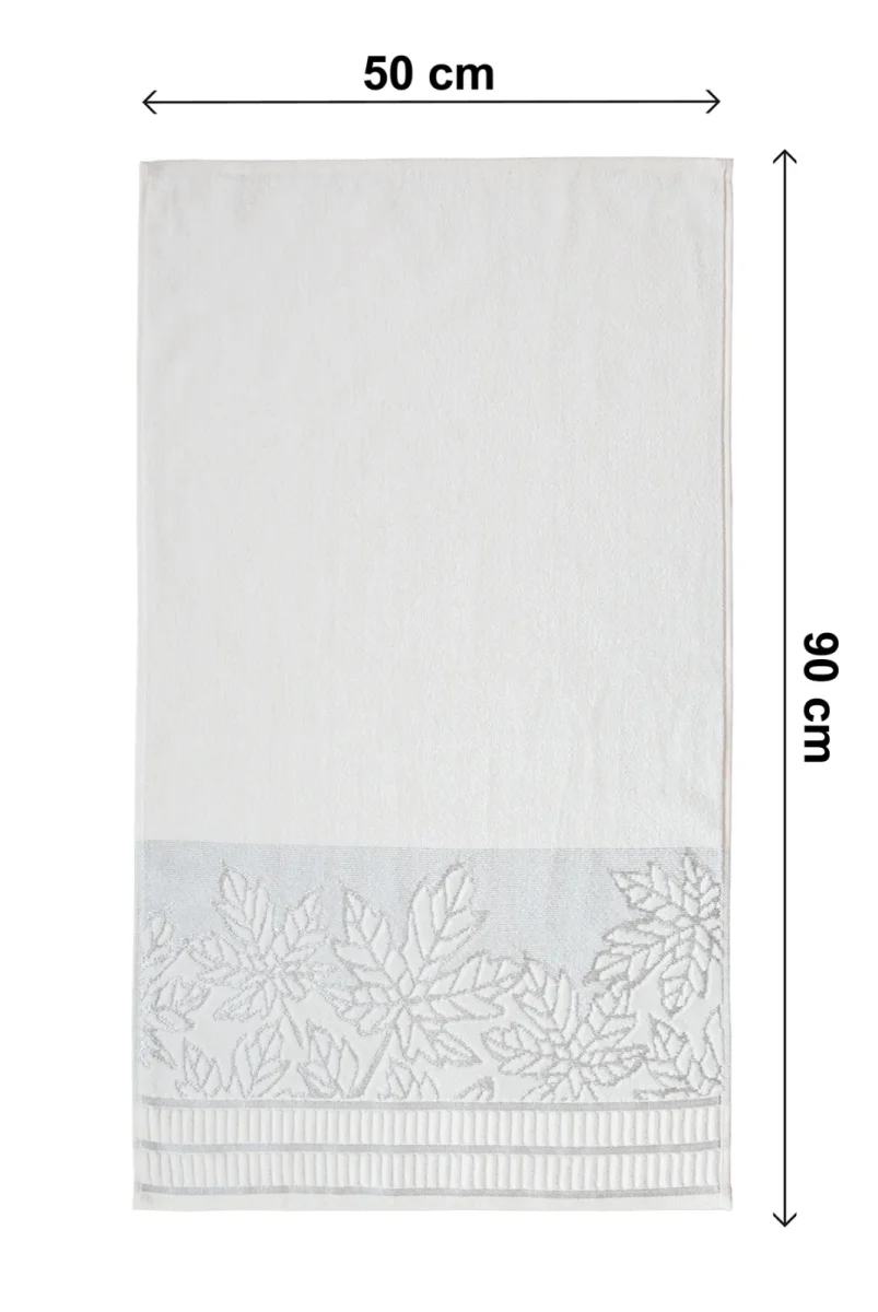Çınar Jakarlı 6’lı Kadife Pamuklu El ve Yüz Havlu Seti 50x90 cm - 04557 - Gümüş - 6