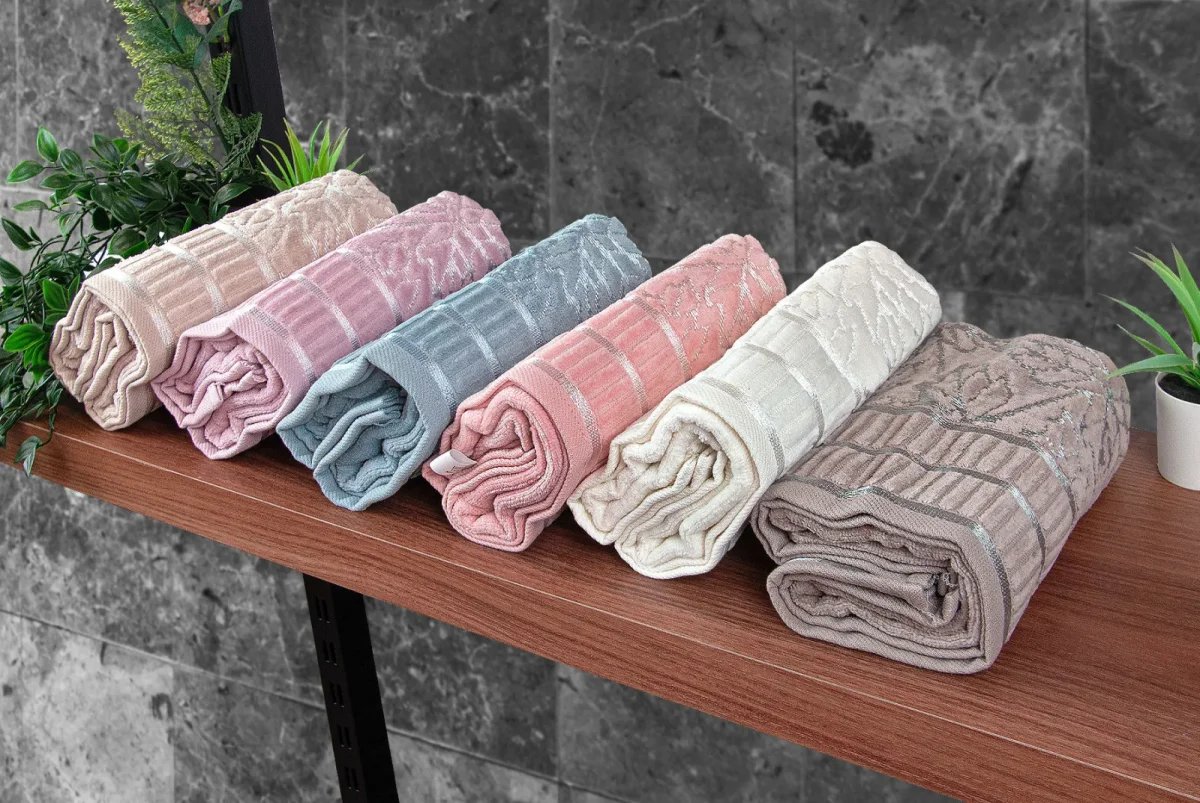 Çınar Jakarlı 6’lı Kadife Pamuklu El ve Yüz Havlu Seti 50x90 cm - 04557 - Karışık Renkli - 2
