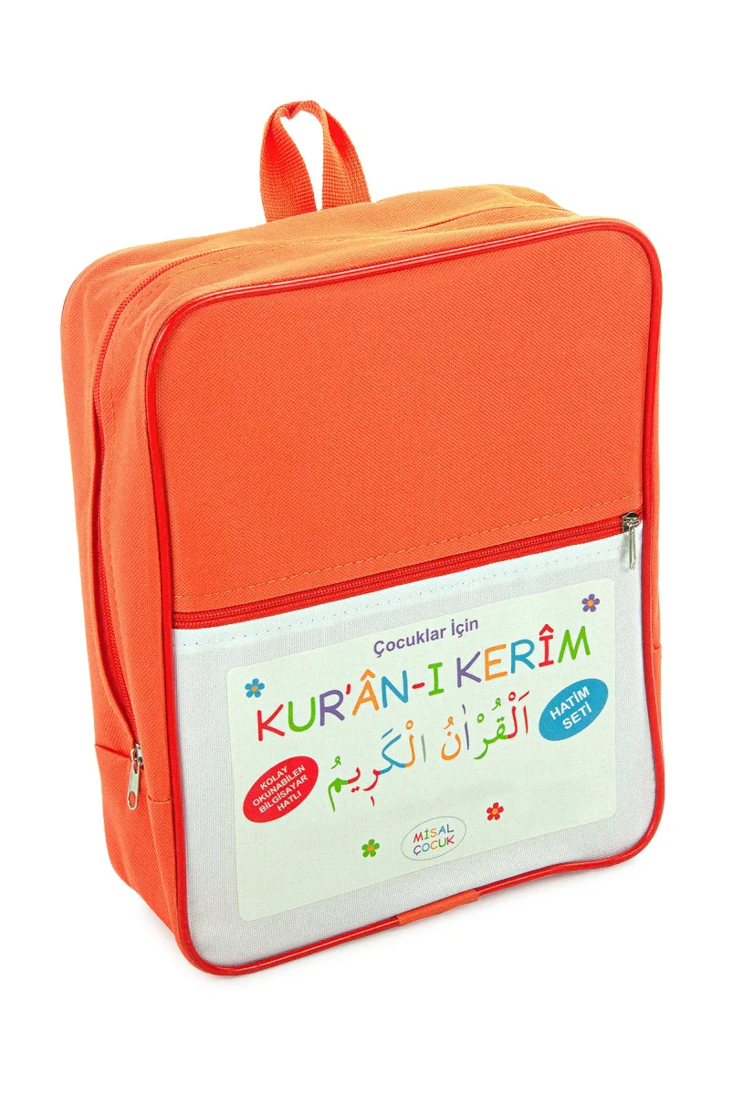 Çocuklar İçin Çantalı Kuranı Kerim Seti, 1-30. Cüz (30 Kitap Takım) – Renkli Fasiküllü, 3-6 Yaş Eğitici Hatim Seti - 3