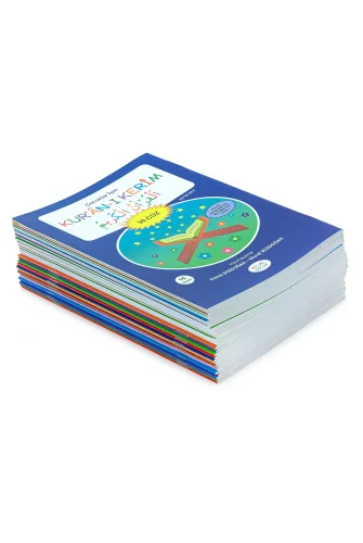 Çocuklar İçin Çantalı Kuranı Kerim Seti, 1-30. Cüz (30 Kitap Takım) – Renkli Fasiküllü, 3-6 Yaş Eğitici Hatim Seti - 10