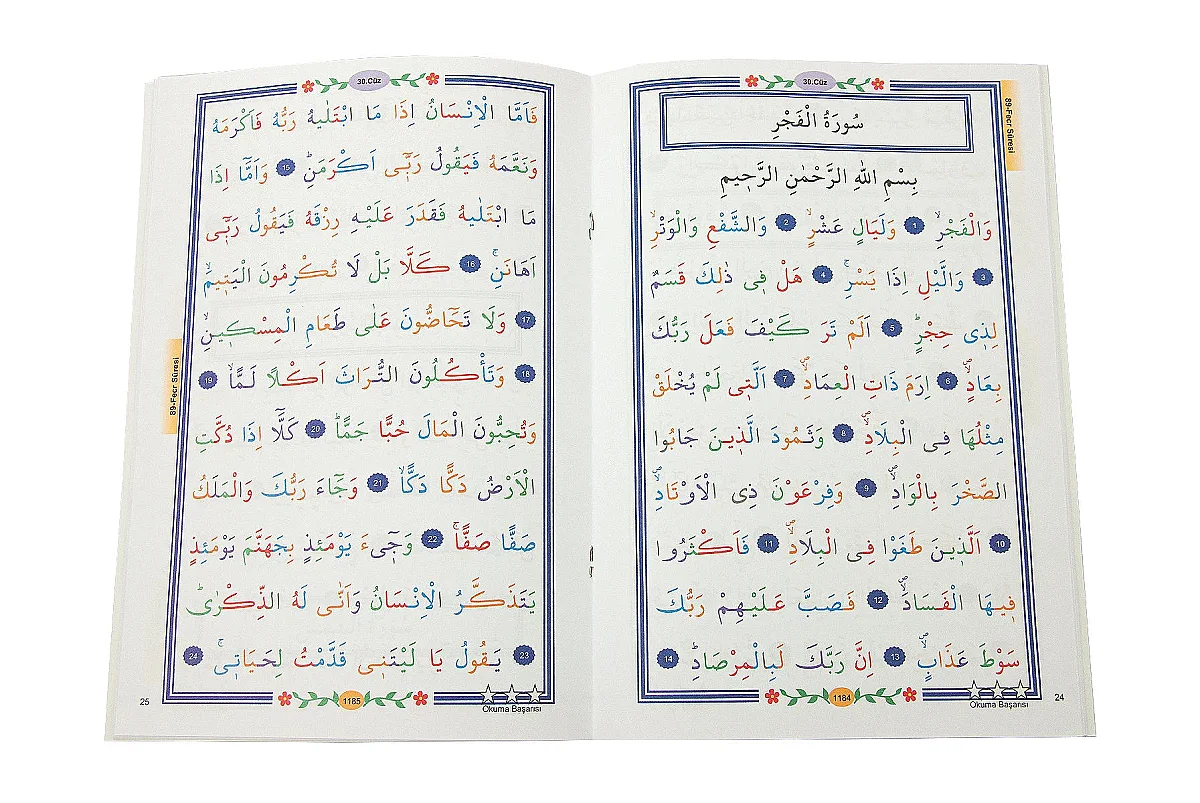 Çocuklar İçin Kuranı Kerim 30. Cüz – Bilgisayar Hatlı Kolay Okunan Elifba Destekli Kuran – Lacivert - 3