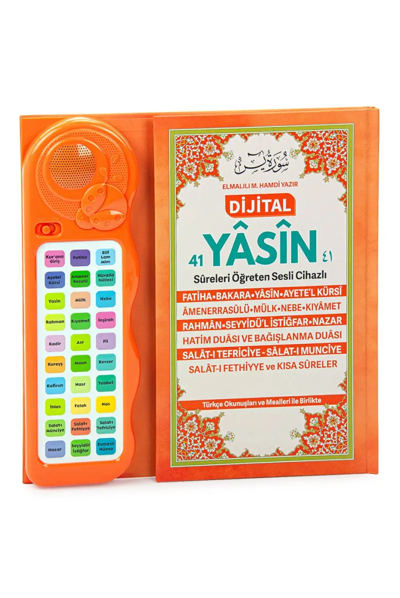 Çocuklar İçin Sure Dua Öğreten Cihaz Sesli Yasini Şerif Kitabı Turuncu - 1