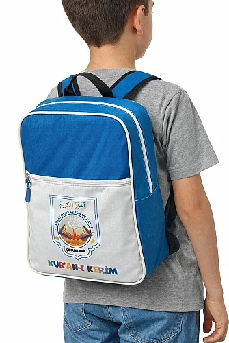 Çocuklara Kuranı Kerim 30 Cüz Set Çantalı – Kolay Okunan Renkli Elifba Hatlı - Mavi - ihvanonline (1)