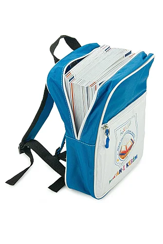 Çocuklara Kuranı Kerim 30 Cüz Set Çantalı – Kolay Okunan Renkli Elifba Hatlı - Mavi - 5
