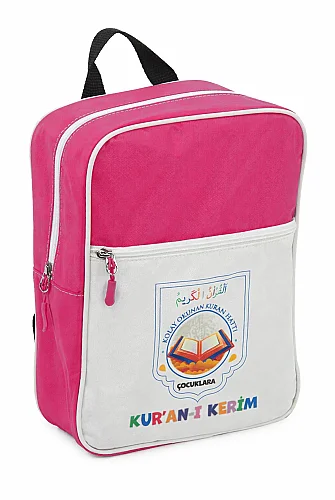 Çocuklara Kuranı Kerim 30 Cüz Set Çantalı – Kolay Okunan Renkli Elifba Hatlı - Pembe - 3