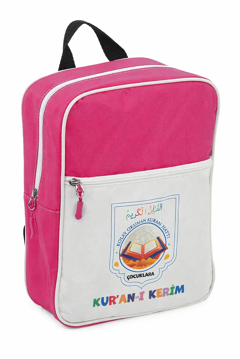 Çocuklara Kuranı Kerim 30 Cüz Set Çantalı – Kolay Okunan Renkli Elifba Hatlı - Pembe - 3