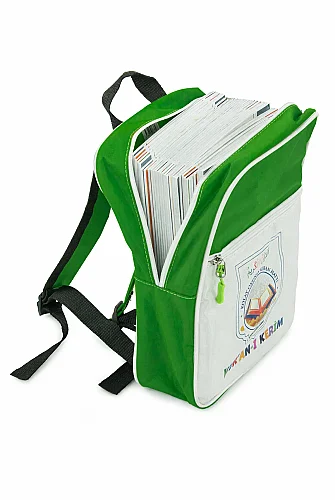 Çocuklara Kuranı Kerim 30 Cüz Set Çantalı – Kolay Okunan Renkli Elifba Hatlı - Yeşil - 5