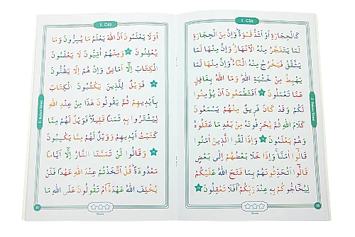 Çocuklara Kuranı Kerim 30 Cüz Set Çantalı – Kolay Okunan Renkli Elifba Hatlı - Yeşil - 8