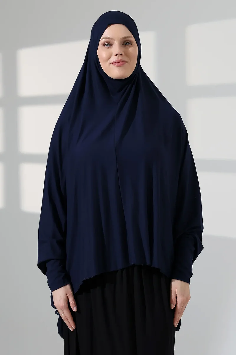 Combed Souffle Sleeve Navy Blue Color (Malaysia) - 7