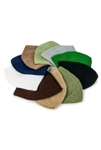 Coral Prayer Cap Navy Blue 12 Pieces - 7