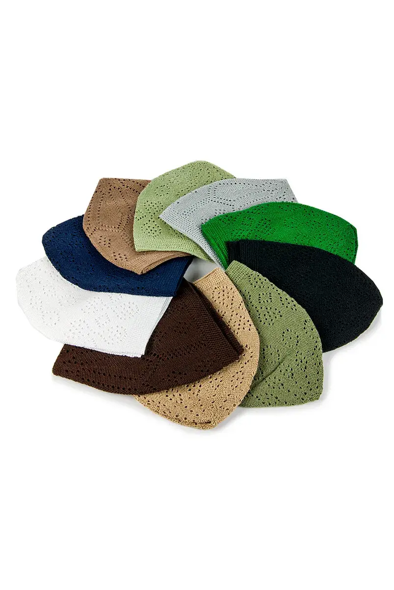 Coral Prayer Cap Navy Blue 12 Pieces - 7