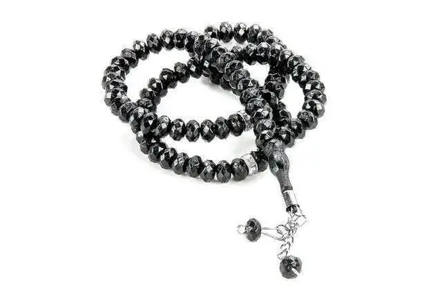 Crystal Appearance 99 Pieces Hajj Umrah Gift Rosary 10 Pieces - Black - 3