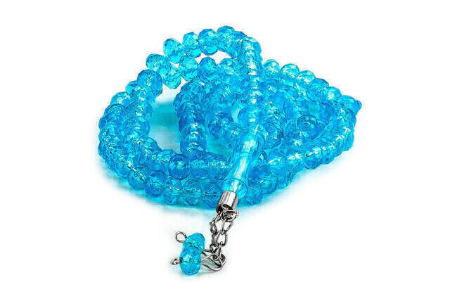 Crystal Appearance 99 Pieces Hajj Umrah Gift Rosary 10 Pieces - Turquoise - 3