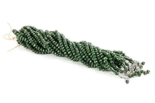 Crystal Look 99 Rosaries Mevlüt Hajj Umrah Gift 10 Pieces Dark Green - İhvan (1)