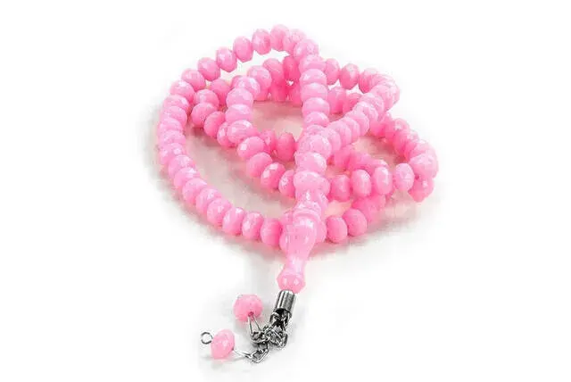 Crystal Look 99 Rosaries Mevlüt Hajj Umrah Gift 10 Pieces Pink - 3