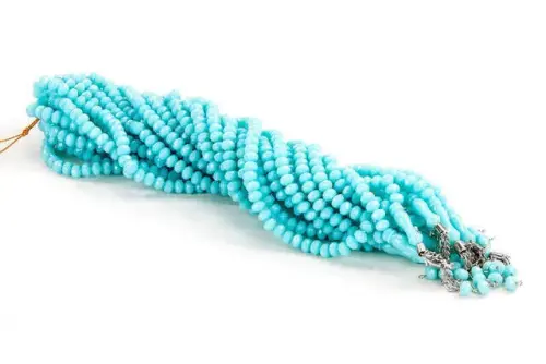 Crystal Look 99 Rosary Mevlüt Hajj Umrah Gift 10 Pieces Turquoise - İhvan (1)